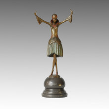 Danseuse Bronze Sculpture Dancing Girl Sculpture Statue en laiton TPE-311b